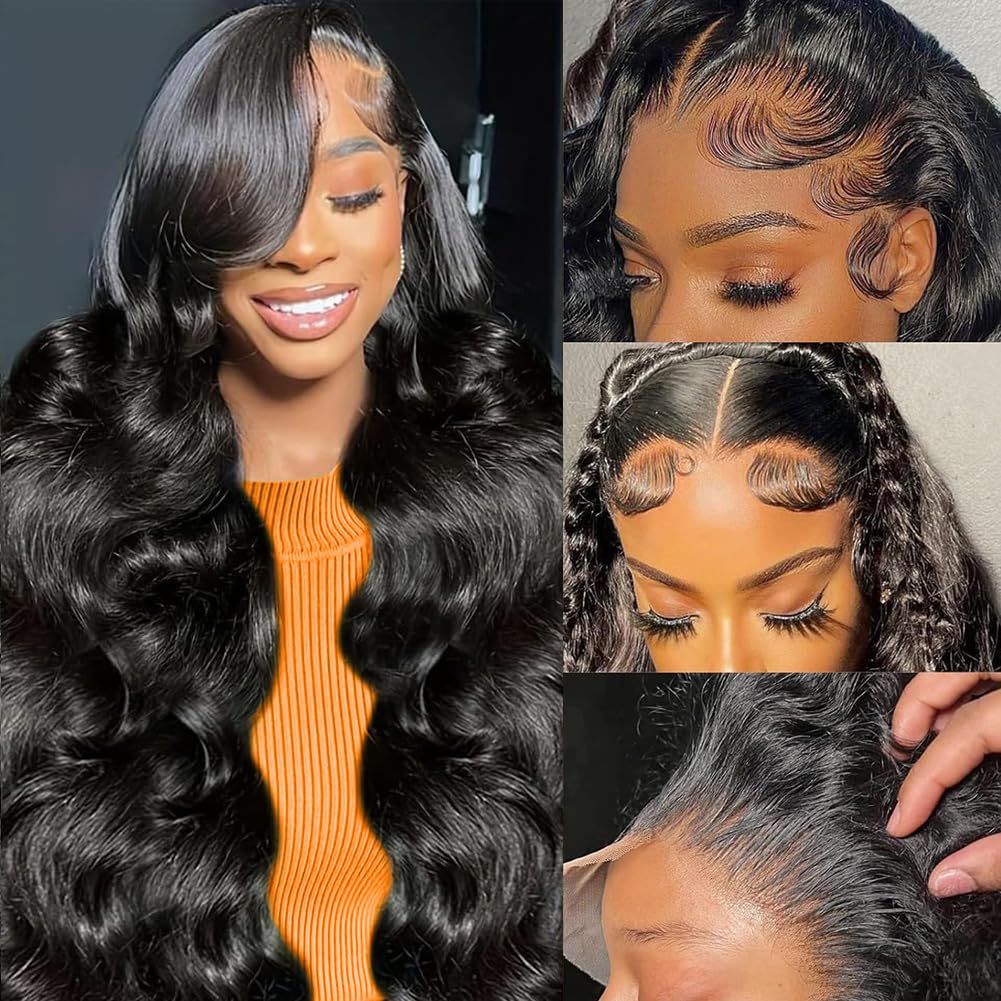 Hd Lace Frontal Wig Human Hair Pre Plucked - 46 İnç Ön Açılmış, Ön Saç