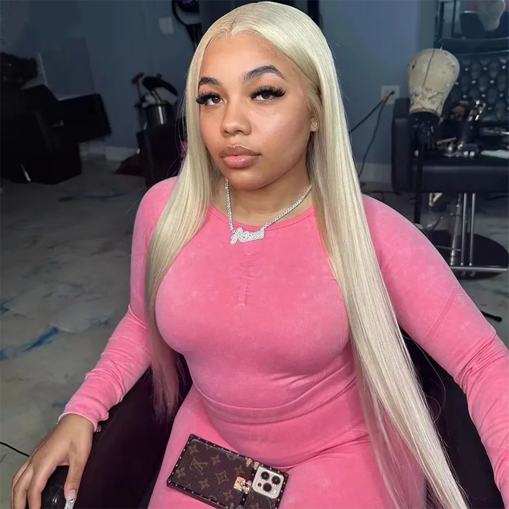 Hd Lace Frontal Wig Human Hair Pre Plucked - %200 Yoğunluk 613 Sarı Düz 13x6
