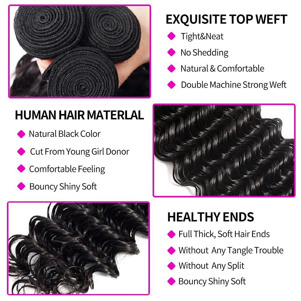 Derin Dalgalı Saç Demetleri ve - Deep Wave 3 Bundles With Closure incelemesi ve fiyatı