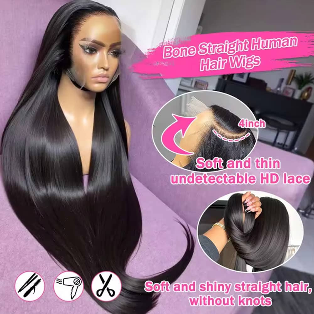 40-42 İnç Düz Gerçek Saç Peruk - Hd Lace Frontal Wig Human Hair Pre Plucked incelemesi ve fiyatı